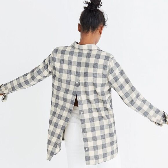 Madewell Women's Classic Ex-Boyfriend Button-Back Shirt in Buffalo Check size XS - Picture 10 of 10